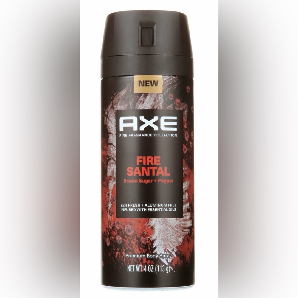 Axe Fine Fragrance Collection Body Spray Fire Santal 4 Oz 72H Fresh